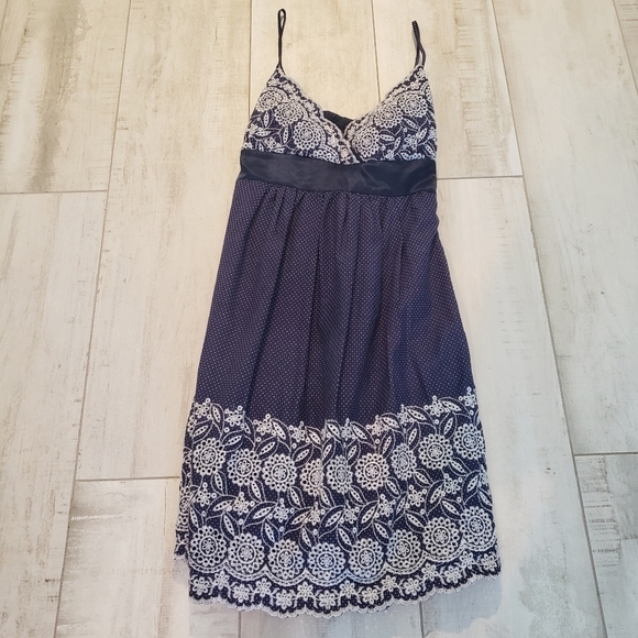 Blue and White Polka Dot Sundress - Picture 1 of 7